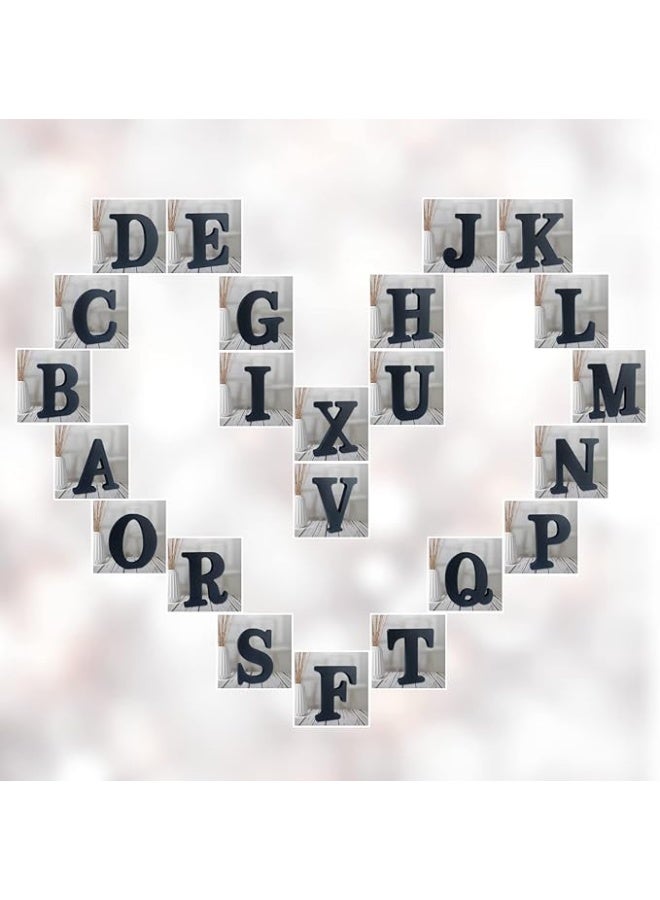 MIRFA Wooden Free Standing Decorative Letter Slices - Black - 6inches (P) - Image 5